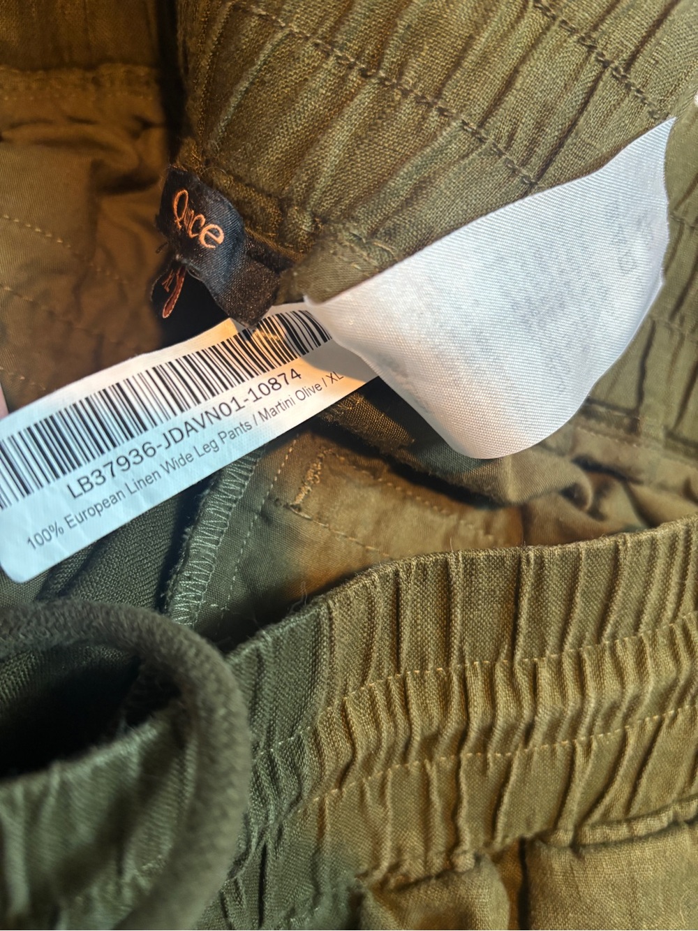 Quince 100% European Linen Wide Leg
Pants Martini Olive- XL - Picture 12 of 13